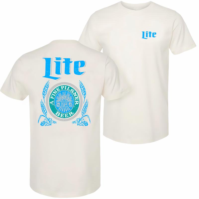Miller Lite Graphic T-shirt - 2 Side - Versatile Unisex Wear - Colors Galore - Extensive Size Options - Variety Of Designs - Adventure Ready
