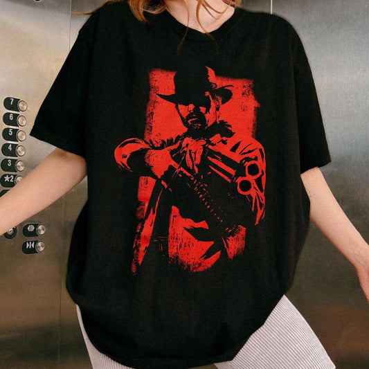 Red Arthur Morgan Vintage T-Shirt, Arthur Morgan Red Dad Redemption Shirt, Gift For Movies Lovers Casual Clothing Fabric  Sweatshirts Womenswear