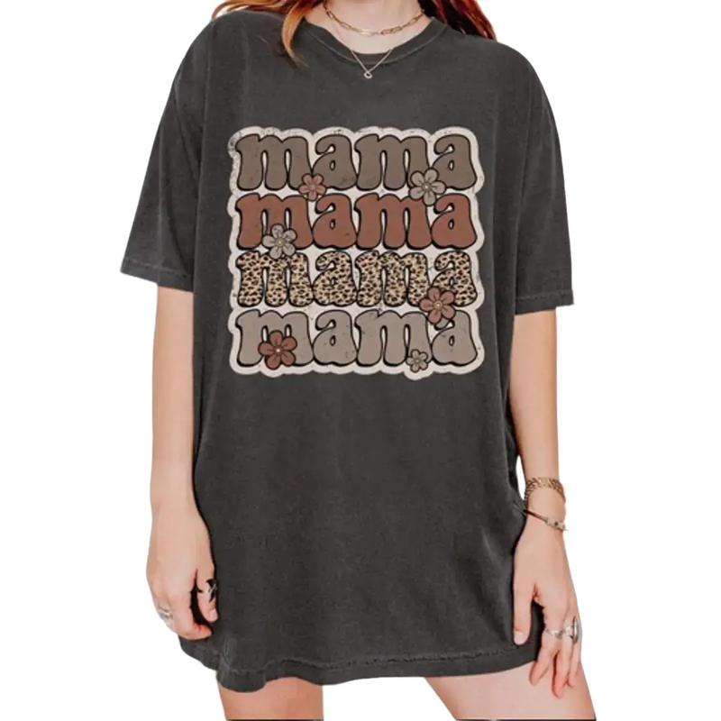 Mama Retro Flower Shirt, Comfort Color Mama Shirt, Leopard Mama Shirt, Mom Shirt, Mother's Day Shirt, Retro Mama Shirt, Mama Tees, Women Top, Mama T-S