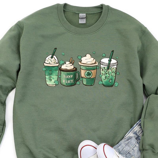 St Patricks Day Coffee Crewneck Sweatshirt, Hoodie, T-shirt