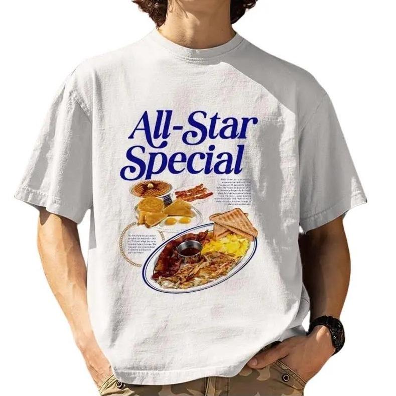 All-Star Breakfast Unisex T-Shirt All Sizes Collar Cotton Fabric Fit
