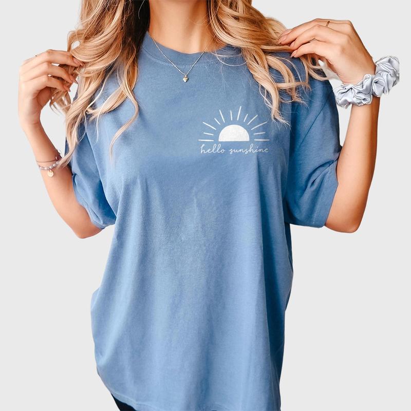 Hello Sunshine Comfort Shirt, Beachy Women Shirts,Beachy Tee,Beach Outfits, Summer Shirts, Summer T-Shirt, Vacation Beach Shirt, Sunshine Lover Tee, B
