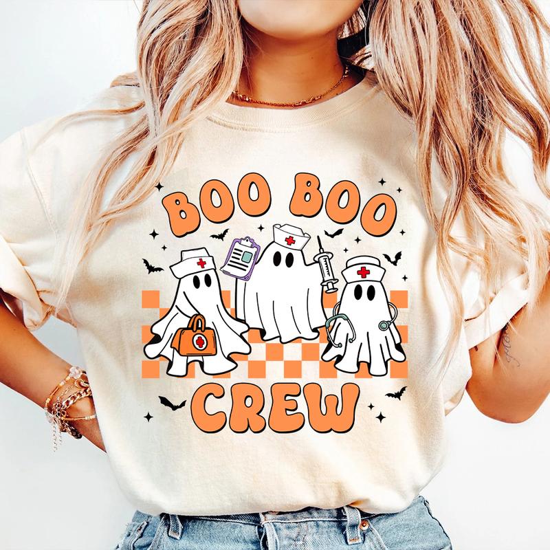 Funny Nurse Halloween Shirt, Halloween Ghost Nurses Comfort Colors, Retro Nurse Shirt, Spooky Nursing Student Halloween Tee, ER Nurse Gift
