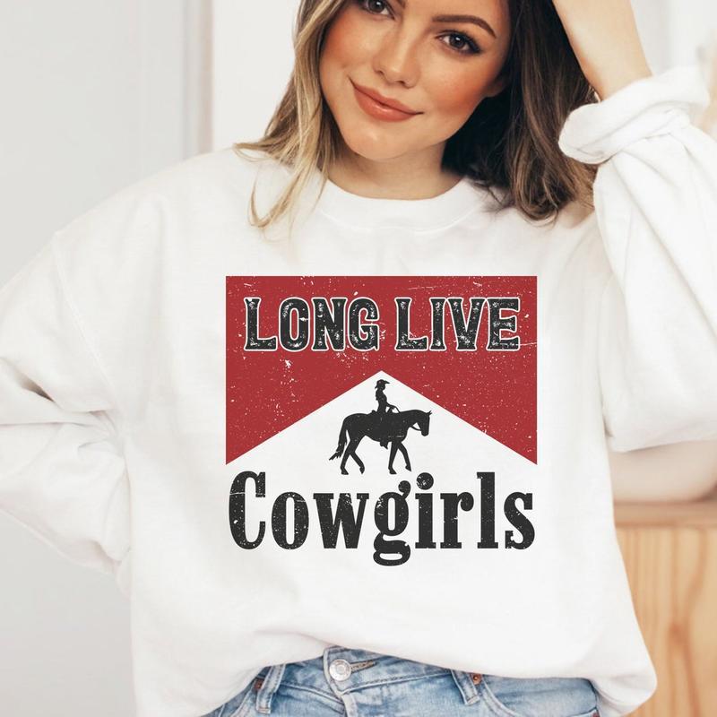 Long Live Cowgirls Sweatshirt, Vintage Western Aesthetic Shirt, Western Clothes, Country Festival Sweatshirt, Country Concert Outfit Womenswear Sweate