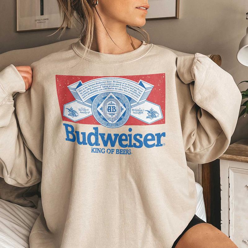 Budweiser Distressed Print T-Shirt, Sweathirt, Hoodie