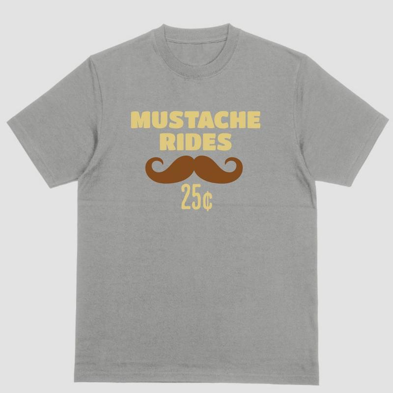 MUSTACHE RIDES, Short sleeved shirt