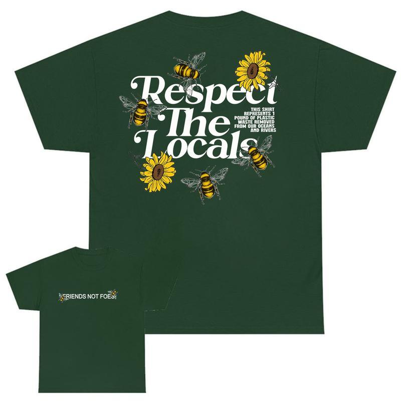 Respect Your Local Bees Graphic Shirt, Full Color, Unisex T-Shirt, For Men, For Women Classic Cotton