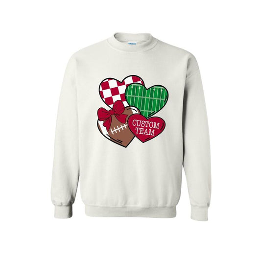 Valentines football game day Casual Cotton Crew Neck Tshirt hoodie