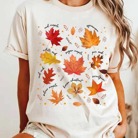 Fall Shirt, Autumn Leaves Shirt, Fall Decor, Thanksgiving Gift,  Autumn Leaves Tee Shirts, Cottagecore Minimalist Nature Shirt, Fall Season fall graph