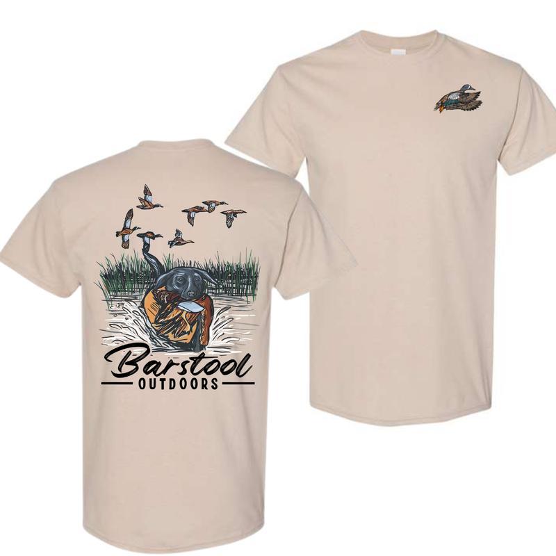 Unisex Menswear Barstool Outdoors Duck Hunt Ii T-Shirt - 2 Side Tshirt for Men for Women in Summer, Trendy Shirt, Unisex T-Shirt, Full Size, Full Colo