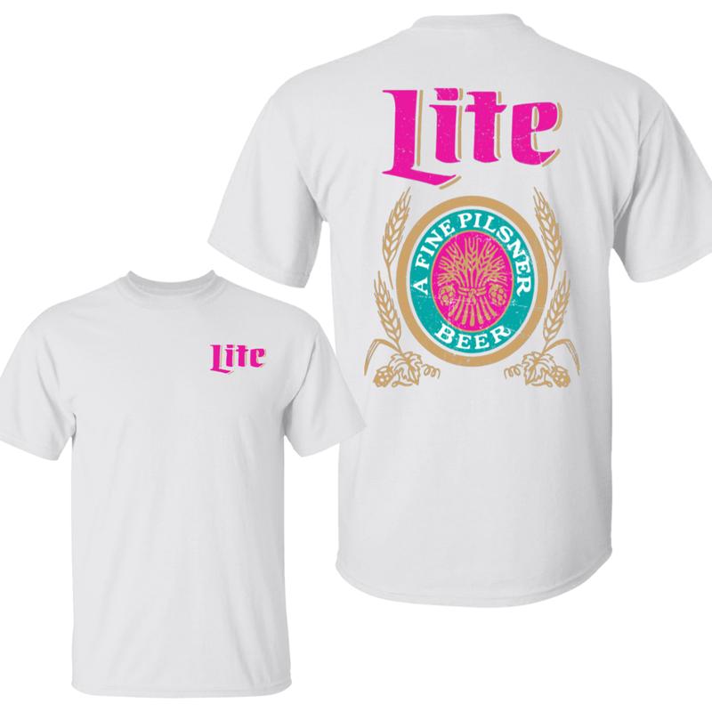 Limited Edition Prints Miller Lite Gildan Unisex T-Shirt, Both Side Prints