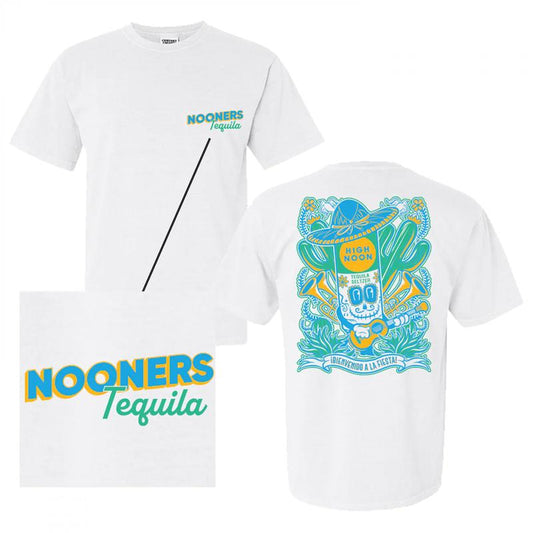 High Noon Nooners Tequila Fiesta T-Shirt - 2 Side - Color Spectrum Choice - For Him and Her - All-Weather Gear - Choose Your Fit - Multiple Fashion Ch