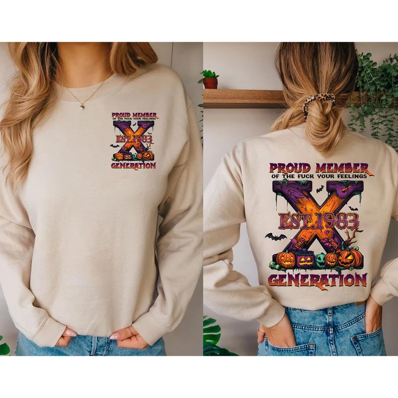 Custom Est.Year 1965-1980 Generation 2 Side Shirt, GenX T-shirt, Halloween Proud Member The Generation X Shirt, Halloween Shirt