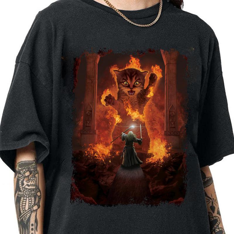 LOTR Cat and Gandalff T shirt Hoodie Sweatshirt