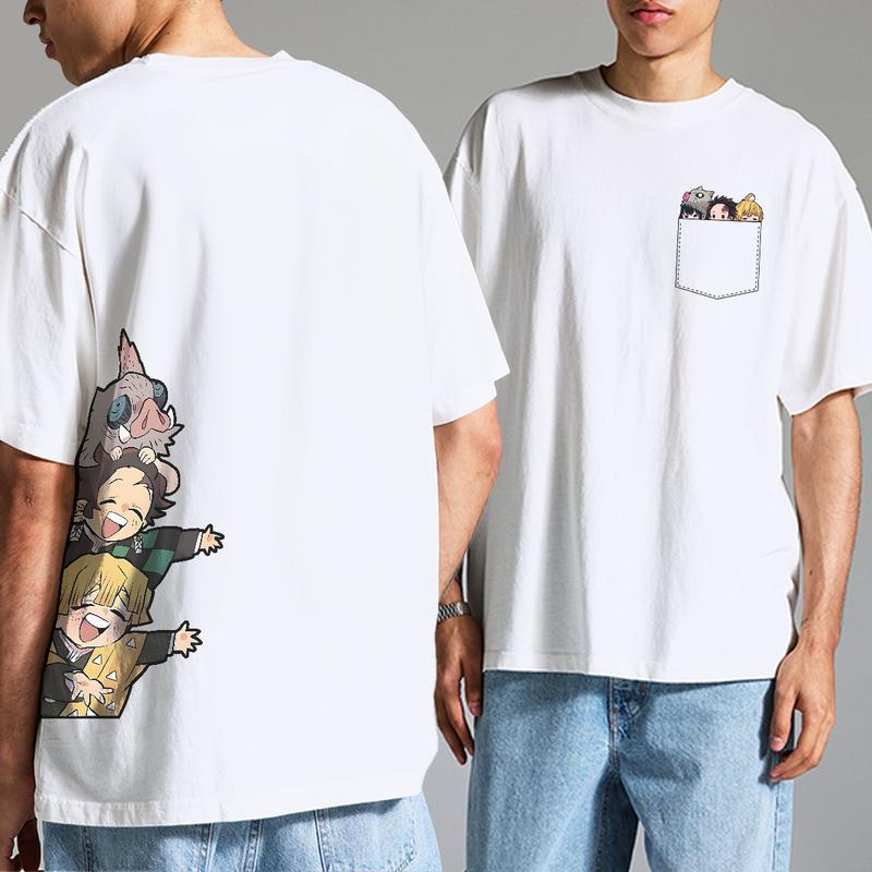 Tanjiro Zenitsu Inosuke funny pocket 2 sides T-shirt,  Demon Slayer Shirt,  To the Hashira Training shirt, Demon Slayer t-shirt, Kimetsu no Yaiba To t