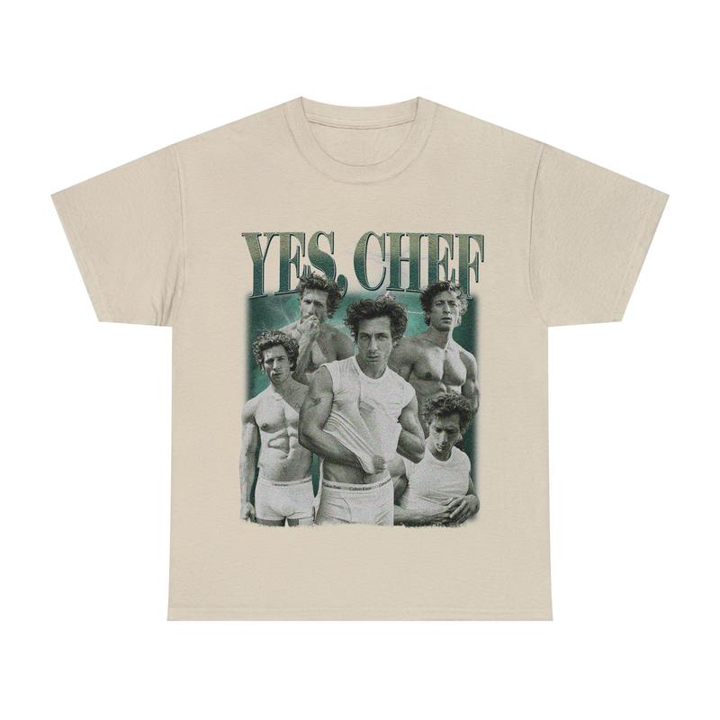 Jeremy Allen White Yes Chef The Bear Retro 90s. Cotton Vintage Carmy Berzatto T-Shirt Sweatshirt Hoodie Unisex Casual Fit