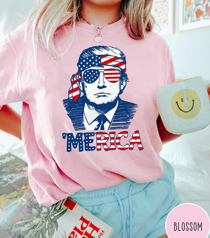 4th of July Comfort Colors T-Shirt, Trump 'Merica Shirt, Trump Shirt, American Shirt, 4th of July party, Independence Day, Patriotic tee