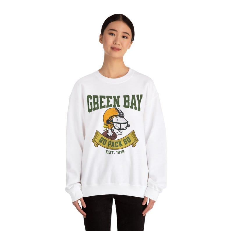 Snopy Football Sweatshirt, Green Bay Sweatshirt, Unisex Crewneck Jumper, Packers Apparel, Peanuts Sweatshirt, Athletic Pullover