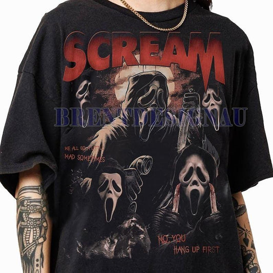 Scream Vintage 90s Graphic T-Shirt, Ghostface Horror Movies Sweatshirt, Ghost Face Classic Retro Tees Gift For Women and Man Unisex T-Shirt Menswear S