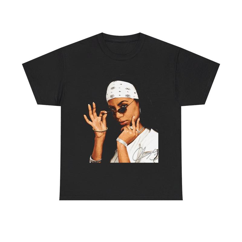 Aaliyah T-Shirt Rap Tee RNB Concert Merch Rare Hip Hop Graphic Print Casual Classic Cotton Menswear Retro Top Vintage Comfy
