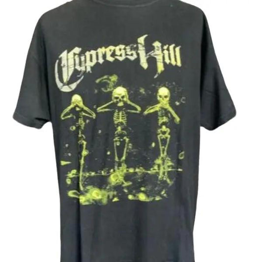 Rare 90s Cypress Hill Skeleton basic black Unisex T shirt Cotton Menswear