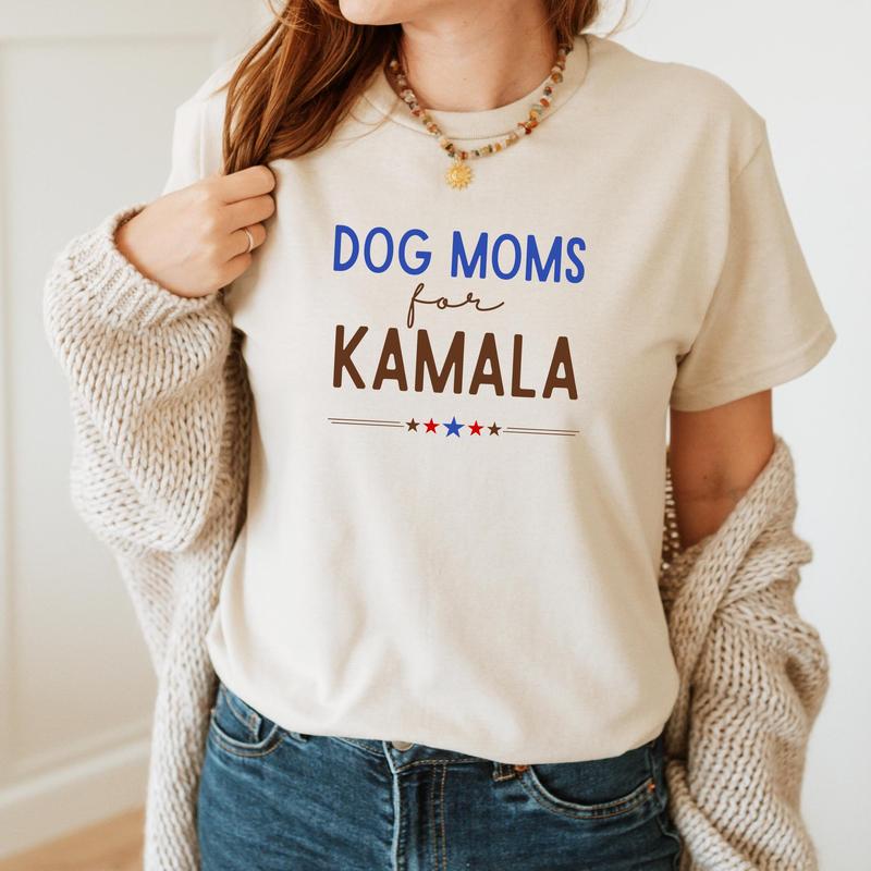 Dog Moms For Kamala Shirt, Kamala Harris 2024 President SweatShirt, Kamala Rally T Shirt, Democrat Dog Election TShirt Top Womenswear