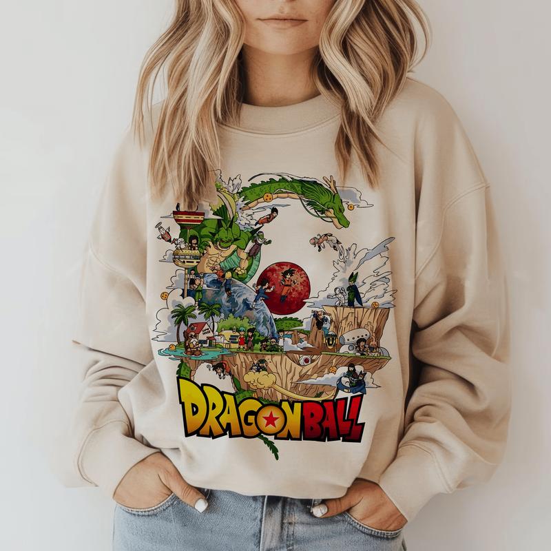 Dragon Ball Z 1 And 2 Sides Shirt, Goku Vegeta Shirt, DBZ Shirt, Vintage Anime Crewneck, Gift For Her, Gift For Him, Gift Idea