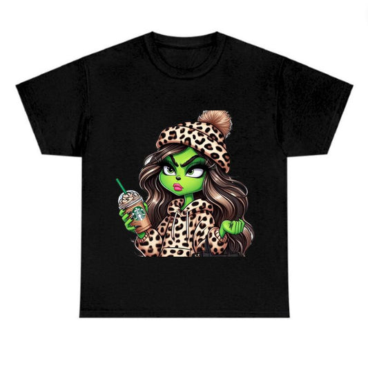 Boujeeeee Grinchhhh Cutee Black Shirt, Christmas Tee