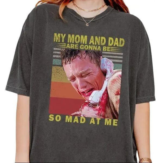 My Mom and Dad are Gonna Be So Mad at Me Vintage Shirt, Cotton Unisex T-shirt, Crew Neck, Size S- 4xl, Menswear Top, Womenswear Top Underwear Streetwe
