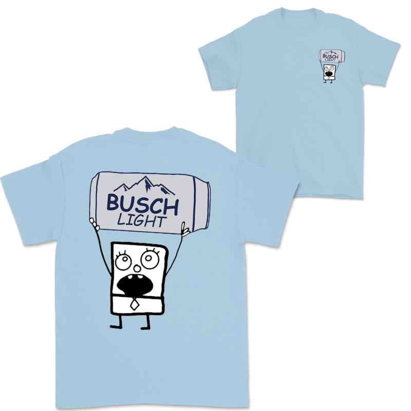 Doodlebob Busch Light Beer Essential 2 Sided T-Shirt  Funny Drinking T-Shirt  Summer T-Shirt  Full Color  Unisex  Perfect Gift for Men & Women