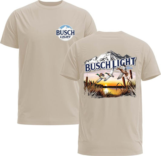 Busch Light Deer Hunting Scene 2-Sided Tee - Beer Unisex Tee - Gildan 5000 Graphic Shirt, Heavy Cotton, Full Sizing & Colors Tops Menswear Man