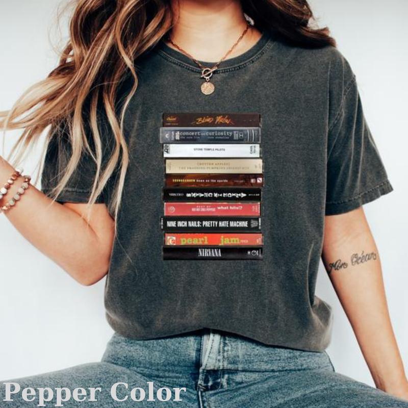 Vintage 90s GrungeAlternative Rock Cassette Tapes Graphic Tee - Pearl Jam Shirt - Nirvana Shirt - Music Shirt - gift for fans