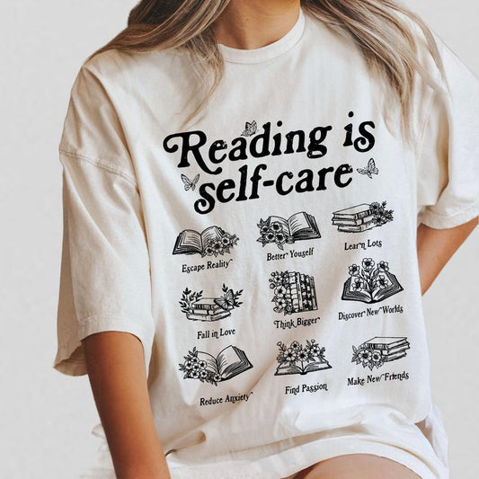 Reading Is Self Care Shirts, Book Lover Shirt, Shirt For Women, Read More Books Shirt, Gift For Book Lover, Bookish Mental Health Shirt, Mental Health