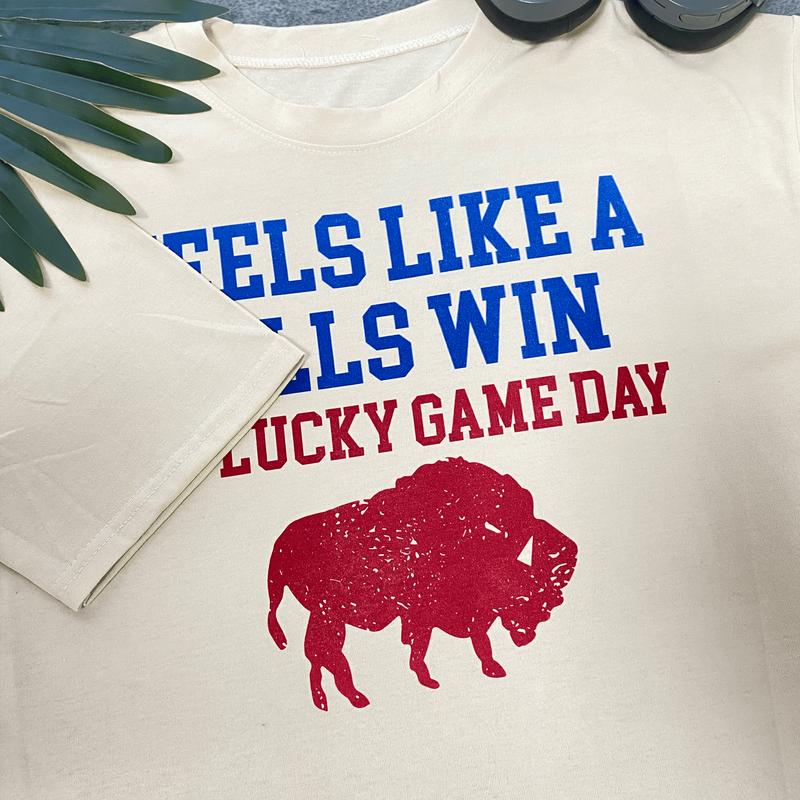 Feels Like A Buffalo Wins T Shirt Sweatshrt, Football Shirt, Lucky Game Day, Buffalo Lovers, Buffalo Fans Top Womenswear