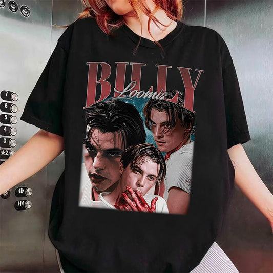 Retro Scrream Billy L00mis Shirt, Let's Watch Scarry Film Shirt, Scarry H0rr0r Tee T-Shirt Unisex Cotton Baggy Comfort
