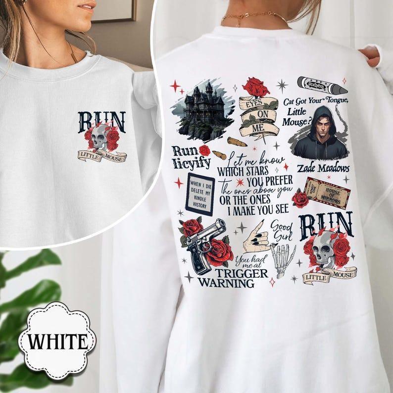 Run Little Mouse Sweatshirt, Haunting Adeline Shirt, Cat and Mouse Shirt, Dark Romance Merch, Smut Reader, Book Lover Gifts for Her, T-Shirts, Crewnec