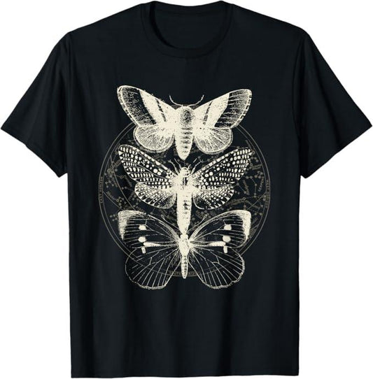 Butterfly Moth Shirt Witchcore Insect Astronomy Lover Witchy T-Shirt