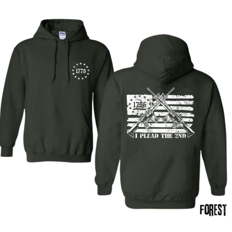 Vintage 1776 I Plead The 2ND Flag USA Hoodie for Men and Women Menswear Classic Sweatshirt