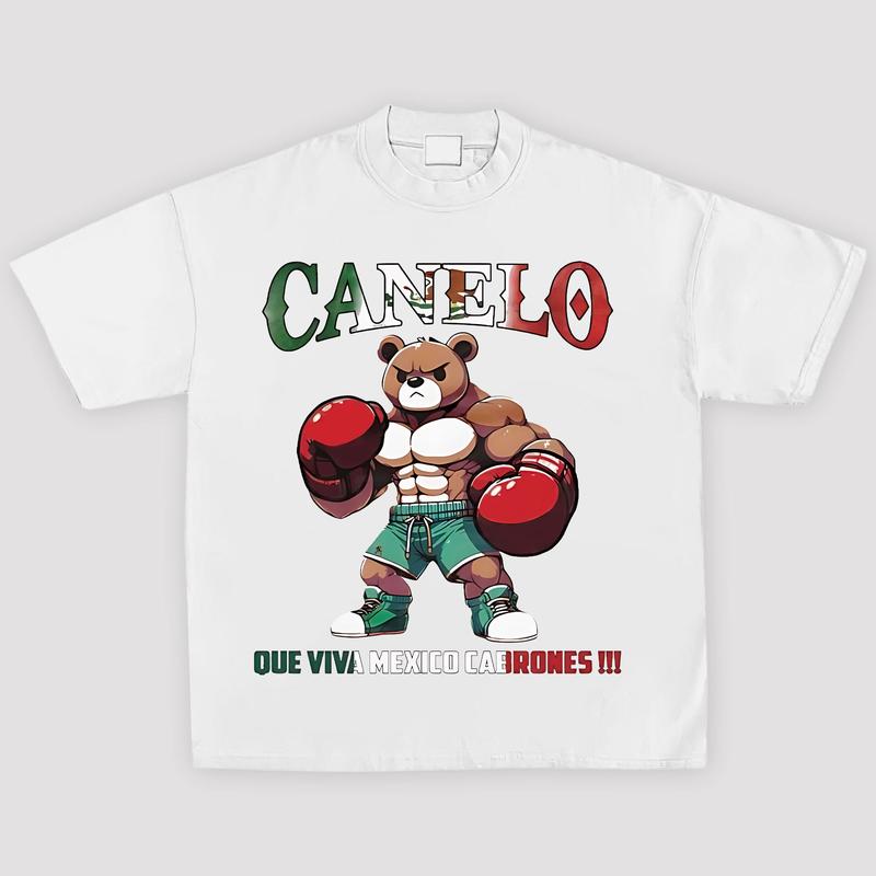 NICE CANELO BEAR QUE VIVA MEXICO CABRONES TEE, Boxing T-shirt, Boxer Tee, Sports Shirt, UFC Shirt, Gift for Him Gift For Her Streetwear