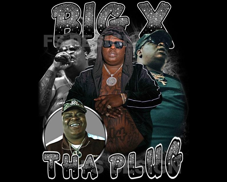 Big X Tha Plug Mexican Rapper Tshirt Design - Hiphop Artist 90s Rap Tee - Menswear, Top Streetwear Crewneck Shortsleeve Casual T-Shirt