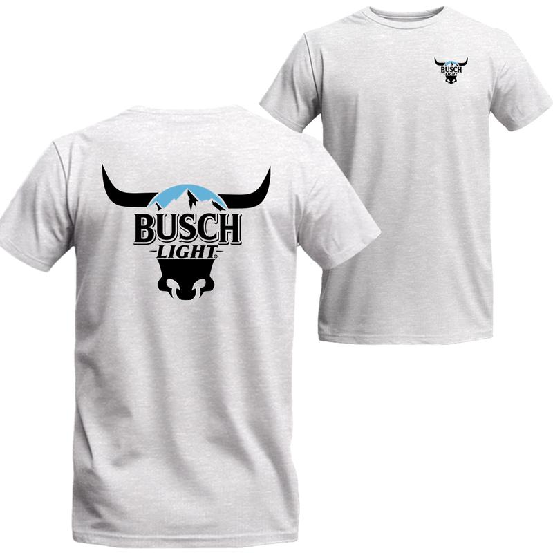 Busch Rodeo Bull Horns Shirt Double Sides Graphic T-shirt, Busch Short Sleeve Tee Shirt, Beer Shirt Viral, Menswear Top Underwear Streetwear