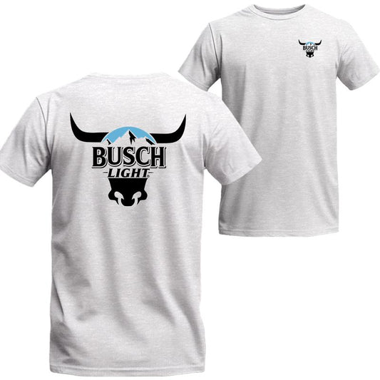 Busch Rodeo Bull Horns Shirt Double Sides Graphic T-shirt, Busch Short Sleeve Tee Shirt, Beer Shirt Viral, Menswear Top Underwear Streetwear