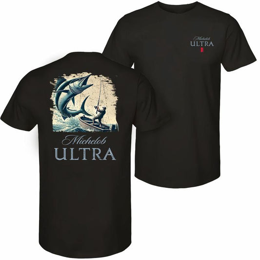 Michelob Ultra Man's Best Friend -  Fishing T-shirt - 2 Side - Colors Galore - Fashion For All Tastes - Gender-neutral Appeal - Choose Your Fit - Limi