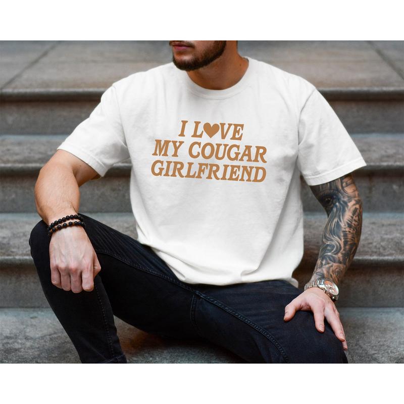 I Love My Cougar Girlfriend Shirt, Boyfriend Gift, I Love My Girlfriend Tee, I Heart My Cougar Shirt, Valentines Day Gift, Classic Unisex T-Shirt, Sho