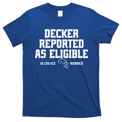 Decker Reported As Eligible Detroit Football T-Shirt