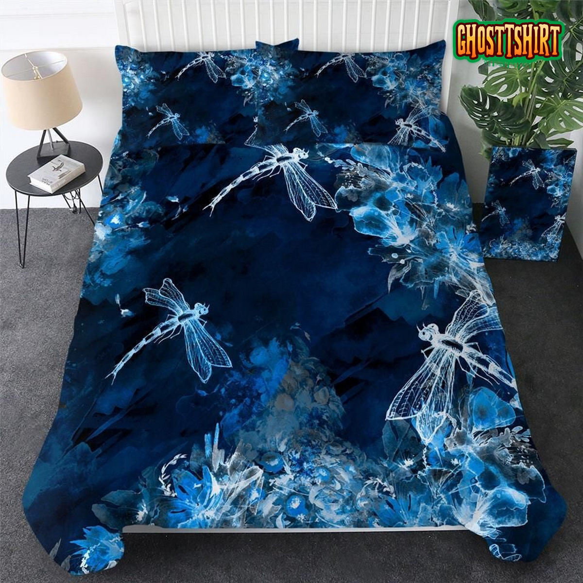 Dragonflies At Night Bed Sheets Duvet Cover Bedding Set