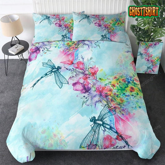 Dragonflies In The Garden Bed Sheets Duvet Cover Bedding Set