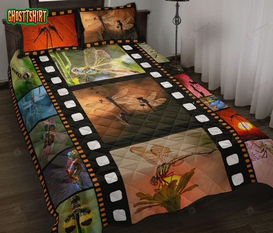 Dragonfly Film Reel Quilt Bedding Set