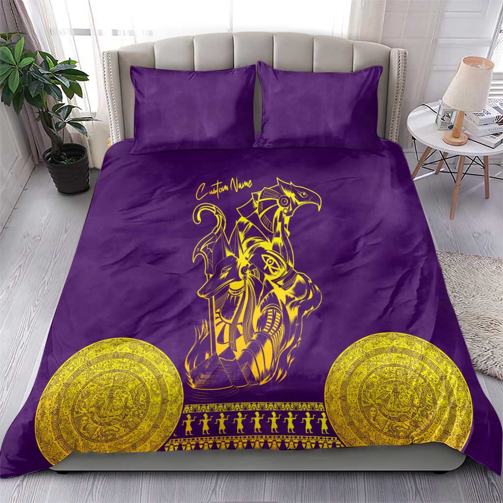 Anubis and Horus Bedding Set Egyptian God Purple DT02