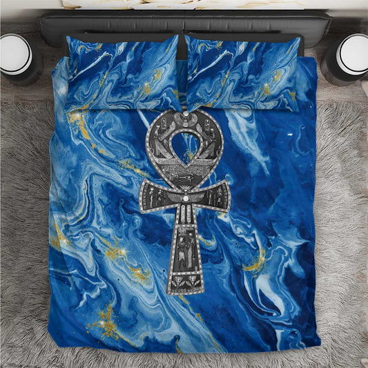 Ankh On Blue Bedding Set Pan African DT02